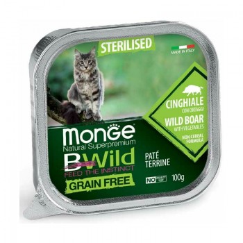 Monge Cat BWild Grain Free Sterilised Pate Wild Boar with Vegetables 100 g