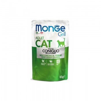 Monge Cat Grill Pouches Multipack Adult Rabbit, Lamb 12x85 g