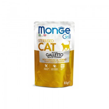 Monge Cat Grill Pouches Multipack Sterilised Veal, Cockerel, Trout 12x85 g