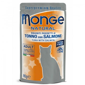 Monge Cat Natural Pouch Adult Tuna Flakes with Salmon 80 g