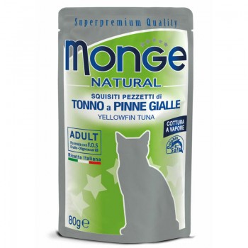 Monge Cat Natural Pouch Adult Yellowfin Tuna Flakes 80 g