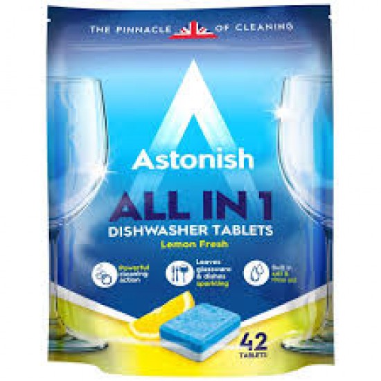 ASTONISH All in1 Dishwasher Tablets Tabletes trauku mazgājamai mašīnai 42 gab