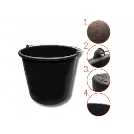 Plastmasas spainis 20 L, melns