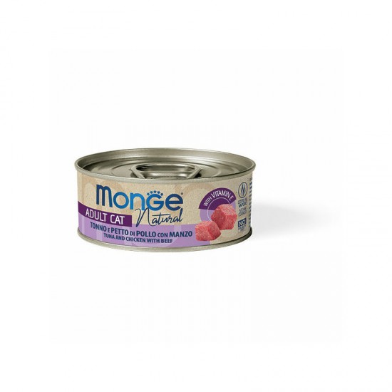 Monge Cat Natural Tuna and Chicken Breast with Beef 80 g