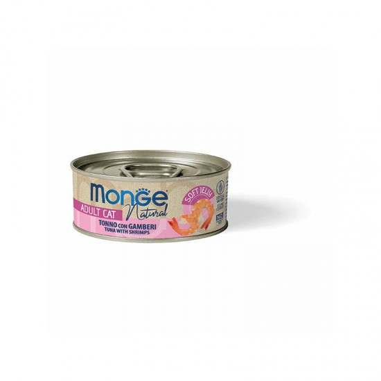 Monge Cat Natural Tuna with Shrimps in Jelly 80 g