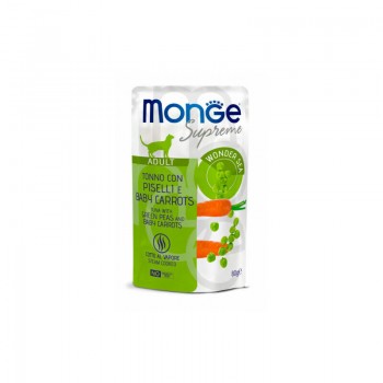 Monge Cat Supreme Pouch Adult Tuna Flakes with Peas and Baby Carrots 80 g