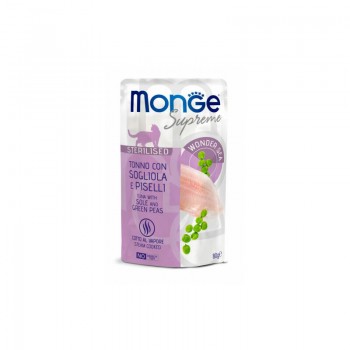 Monge Cat Supreme Pouch Sterilised Tuna Flakes with Sole and Peas 80 g