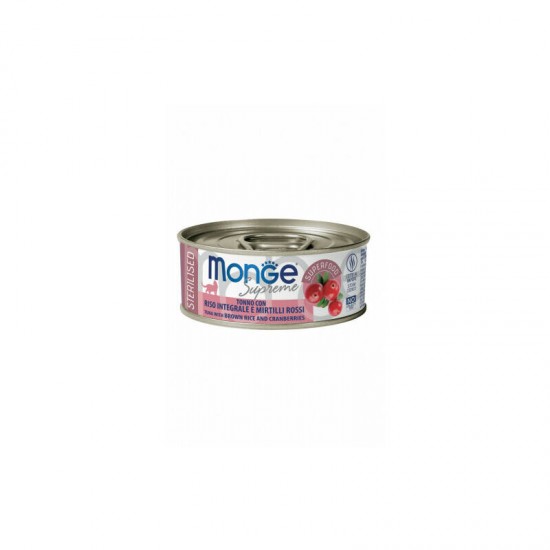 Monge Cat Supreme Sterilised Tuna Flakes with Brown Rice and Cranberries 80 g