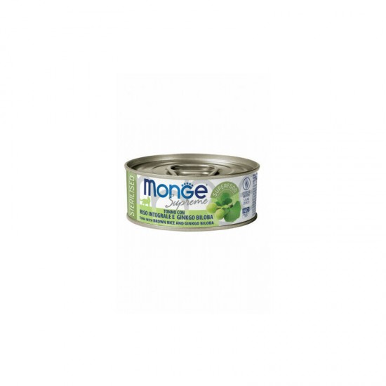 Monge Cat Supreme Sterilised Tuna Flakes with Brown Rice and Ginkgo Biloba 80 g