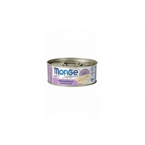 Monge Cat Supreme Sterilised Tuna Flakes with Seabass 80 g