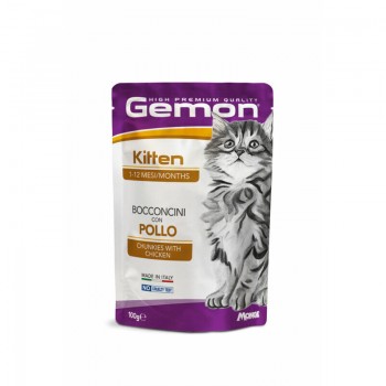 Gemon Cat Pouch Kitten Chunkies with Chicken 100 g
