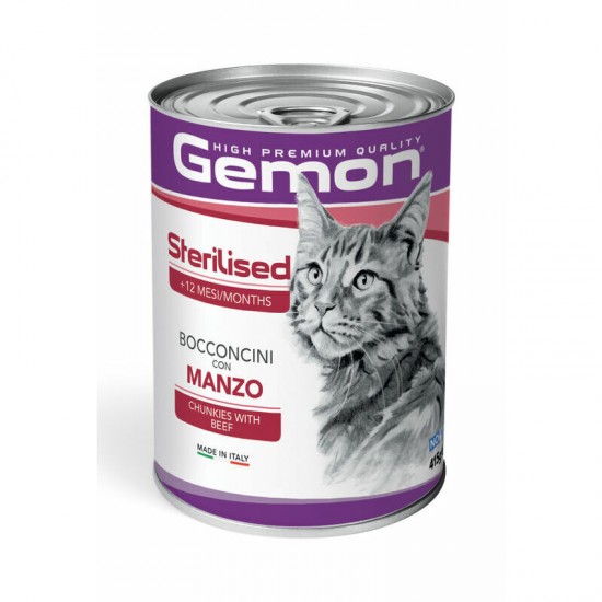 Gemon Cat Sterilised Chunkies with Beef 415 g