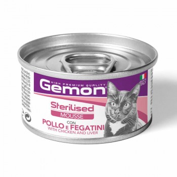 Gemon Cat Sterilised Mousse with Chicken and Livers 85 g