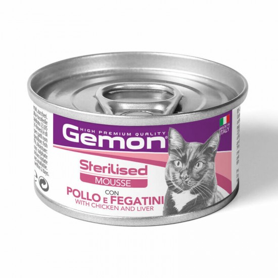 Gemon Cat Sterilised Mousse with Chicken and Livers 85 g