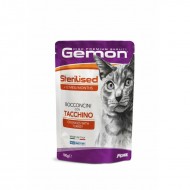 GEMON Wet Cat pouch Sterilised with turkey 100 g - konservi kaķiem