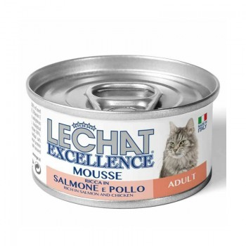 LeChat Cat Excellence Mousse Adult Rich in Salmon and Chicken 85 g