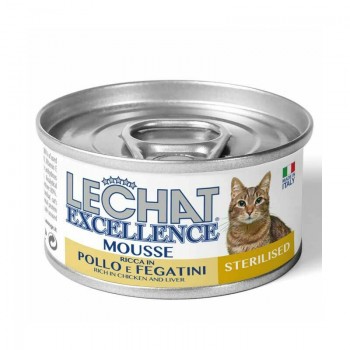 LeChat Cat Excellence Mousse Sterilised Rich in Chicken and Livers 85 g