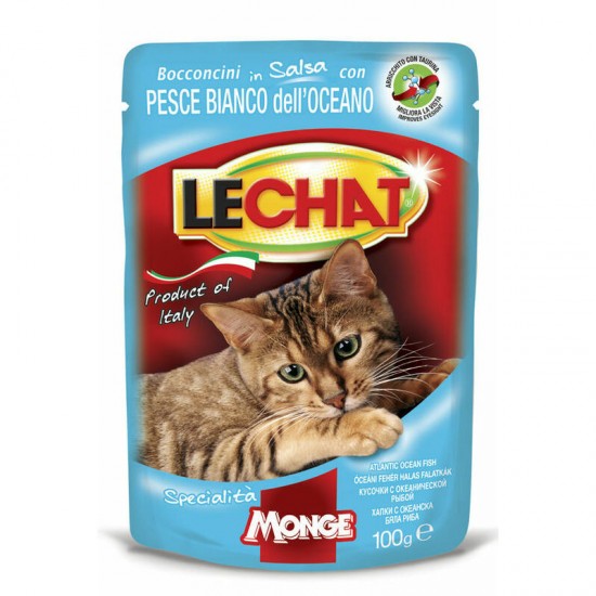 LeChat Cat Pouch Adult Chunkies with Atlantic Ocean Fish 100 g