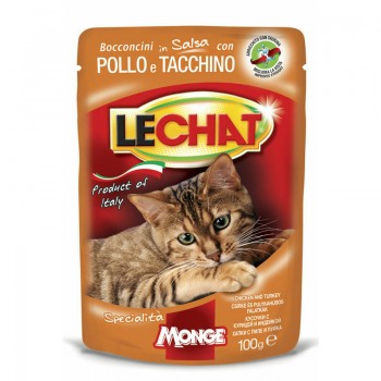  LeChat Cat Pouch Adult Chunkies with Chicken and Turkey 100 g