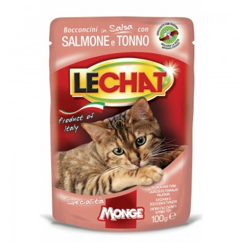 LeChat Cat Pouch Adult Chunkies with Salmon and Tuna 100 g