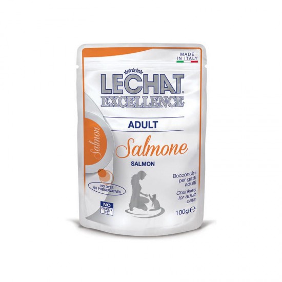LECHAT Excellence Wet Adult with salmon 100 g - konservi kaķiem