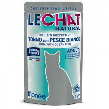 LeChat Natural pouches Tuna with Ocean Fish 80 g - barība kaķiem