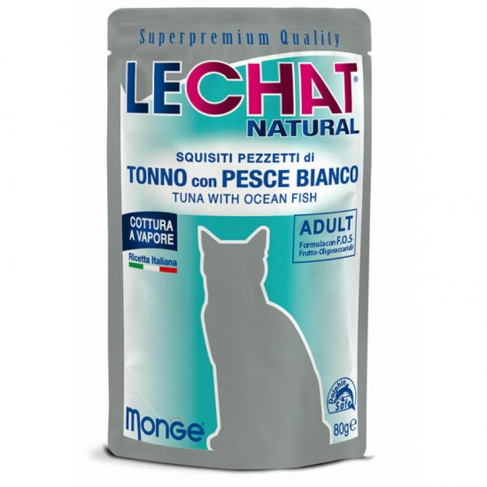 LeChat Natural pouches Tuna with Ocean Fish 80 g - barība kaķiem