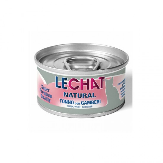 LeChat Natural Tuna with Shrimp 80 g - konservi kaķiem