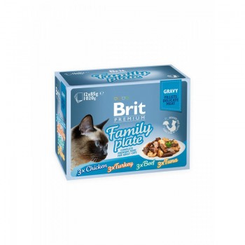 Brit Care Cat Delicate Pouch Fillets in Gravy Family Plate 1020 g (12x85 g)