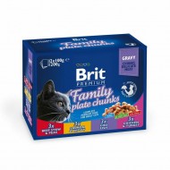 Brit Premium Cat Pouch Family Plate Chunks 1200g (12x100g)