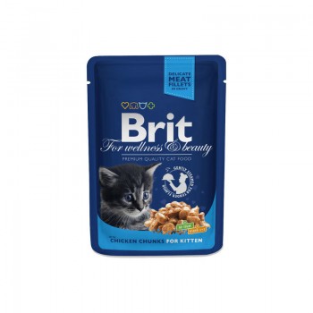  Brit Premium Chicken Chunks Kitten 100 g konservi kaķiem