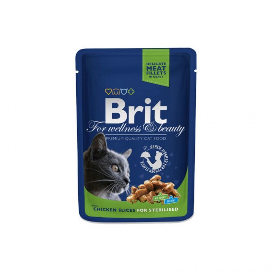 Brit Premium Chicken Slices Sterilised 100 g konservi kaķiem
