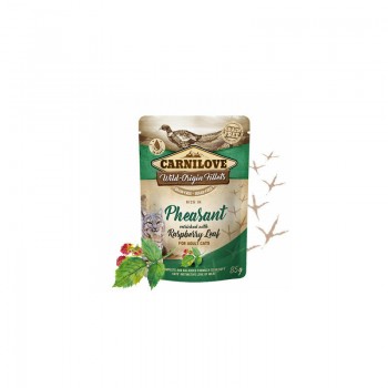 Carnilove Cat Pouch Pheasant Raspberry Leaves 85g mitrā barība kaķiem
