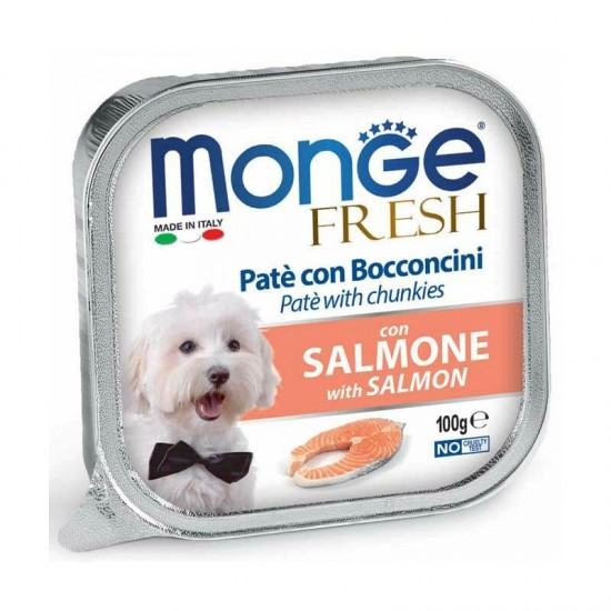 Monge Dog Fresh Pate and Chunkies with Salmon 100 g