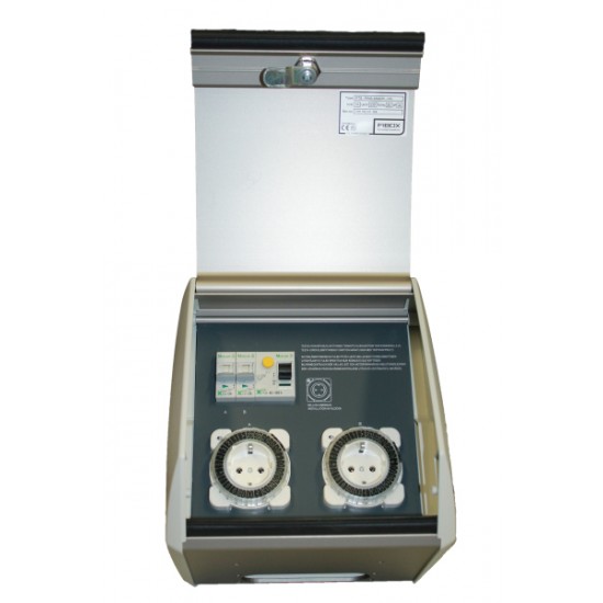 Calix Āra kaste IP44, 16A, 2x230V+drošinātāji, slēdzama