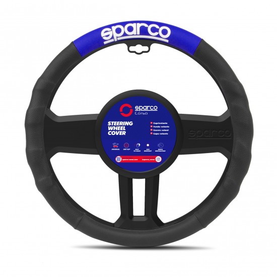 Sparco Stūres pārvalks, melns/zils