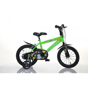 Bērnu velosipēds Bimbo Bike 16'' ''COSMOS'', melns/zaļš