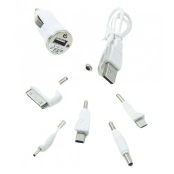 Auto telefona lādētājs ar 6 adapteriem dažādiem telefona modeļiem 12V "CHARGER-X5"
