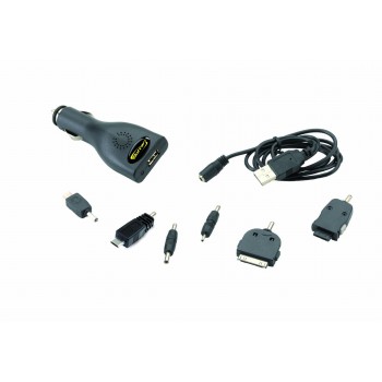 Auto telefona lādētājs ar 6 adapteriem dažādiem telefona modeļiem 12V "PHONE CHARGER"