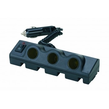 Auto piepīpētāja ligzdas ar pagarināmu kabeli un ieslēgšanas/izslēgšanas slēdzi 12V/24V "TRIPLE"