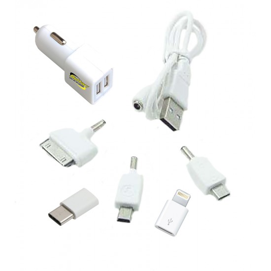 Auto telefona lādētājs 5 adapteri 12V 