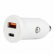 Telefona lādētājs, ātrais 12/24V, 3,1A, USB-C + USB