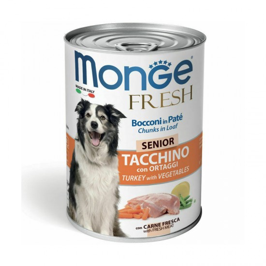 Monge Dog Fresh Senior Chunks in Loaf Turkey with Vegetables 400 g