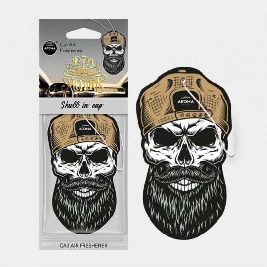 Aroma Car gaisa atsvaidzinātājs Dia de los Muertos Skull in Cap