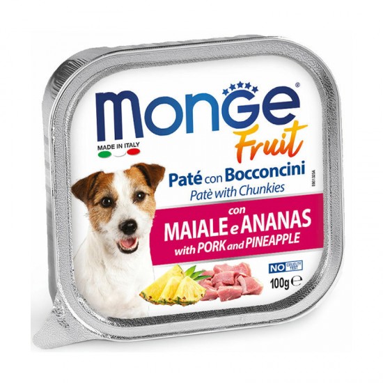 Monge Dog Fruit Pate and Chunkies with Pork and Pineapple 100 g