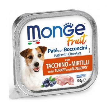 Monge Dog Fruit Pate and Chunkies with Turkey and Blueberry 100 g