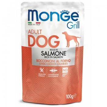 Monge Dog Grill Pouch Adult Chunkies Rich in Salmon 100 g