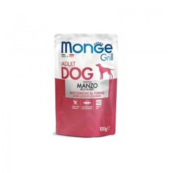 Monge Dog Grill Pouches Multipack Chicken and Turkey, Beef, Codfish 12x100 g