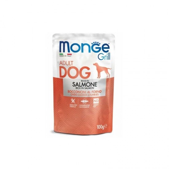 Monge Dog Grill Pouches Multipack Lamb with Vegetables, Pork, Salmon 12x100 g