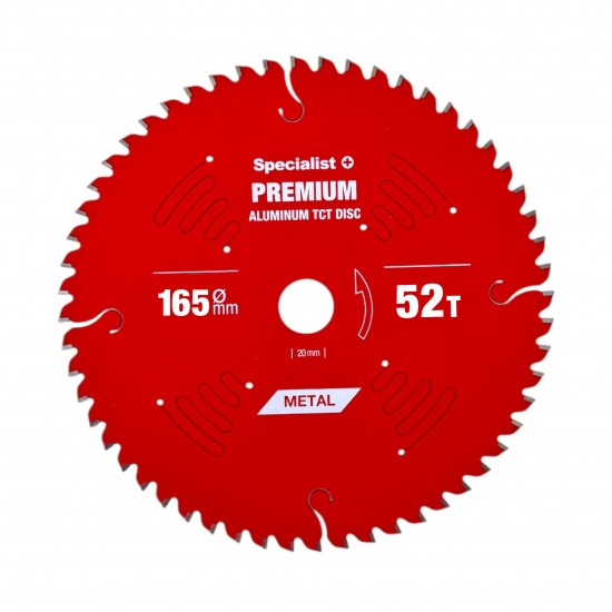Griešanas disks 165x52Tx20mm, Aluminium PREMIUM, SPECIALIST+